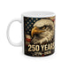 Patriotic Eagle Ceramic Mug — 250 Years 1776–2026 American Flag Coffee Cup